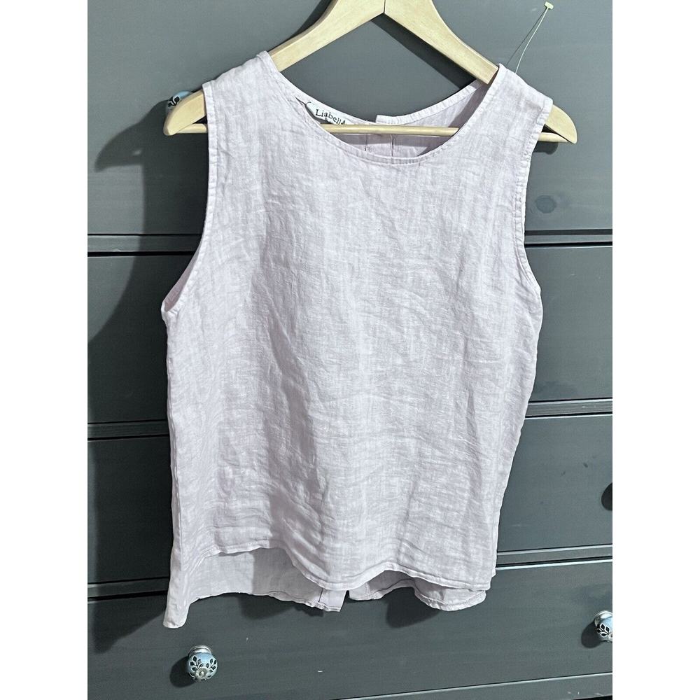 Liabella Top Baby Pink Women XL Linen Lagenlook Oversized Minimalist Made Italy